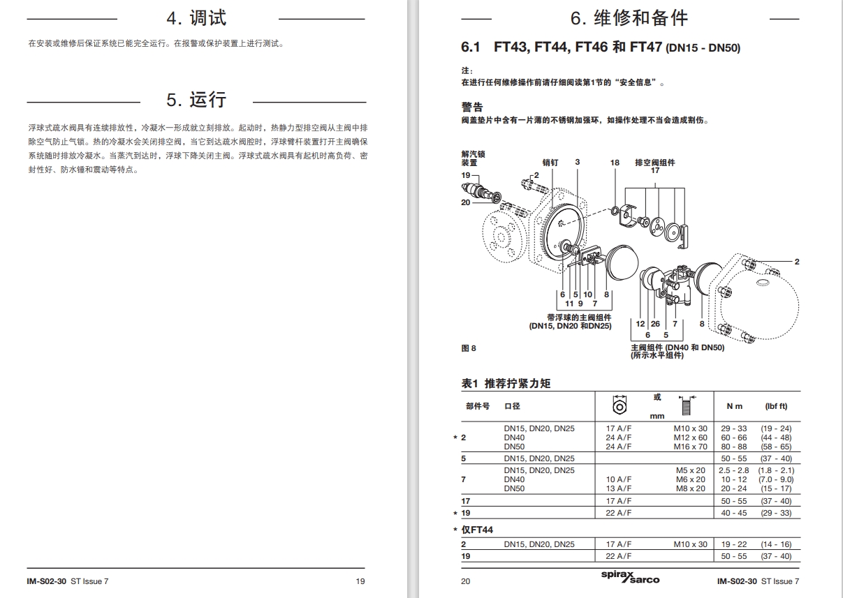 斯派莎克浮球疏水閥說明書10