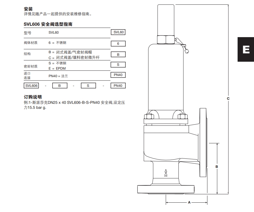 SVL606安全閥銘牌詳解