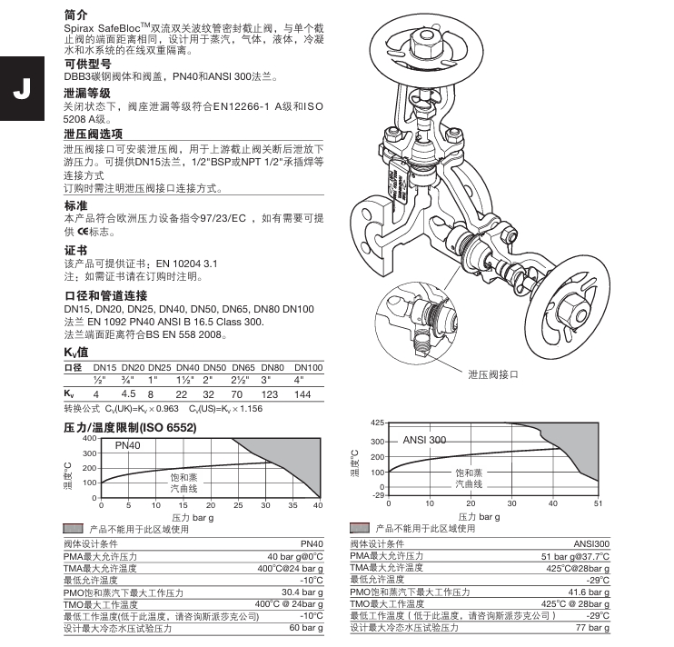 斯派莎克DBB3雙流雙關(guān)波紋管密封截止閥技術(shù)參數(shù)